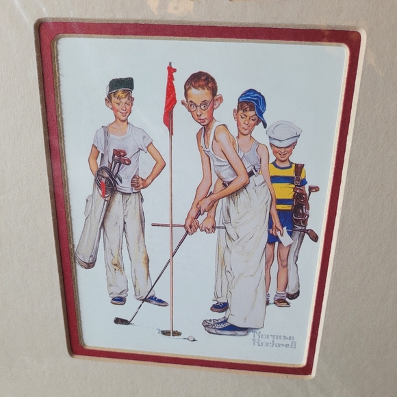 Norman Rockwell Golf Missed Sports Portfolio Matted Print 8 x 10 New - Picture 2 of 3